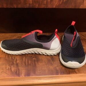 Rugged Shark Black and Red Slip-On Shoes